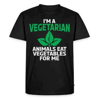 Les animaux végétariens mangent des légumes plus drôles pour moi - T-shirt Premium bio Homme - noir - Devant - Nico (187cm)
