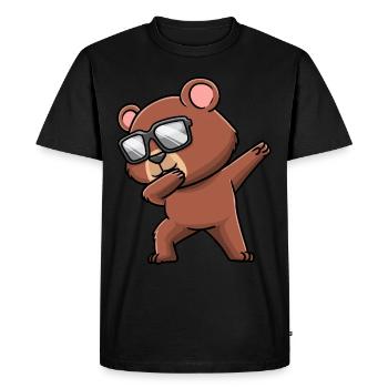 Dabbing Bear with Sunglasses - Men's Premium Organic T-Shirt - black - Front - Nico (187cm)
