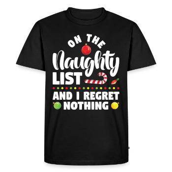 Sur la liste des vilains et je n’ai aucun regret - T-shirt Premium bio Homme - noir - Devant - Nico (187cm)