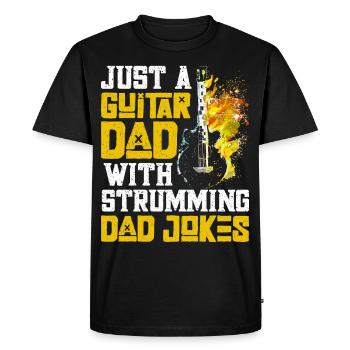 Guitar Papa Guitar Player Guitarist - Men's Premium Organic T-Shirt - black - Front - Nico (187cm)