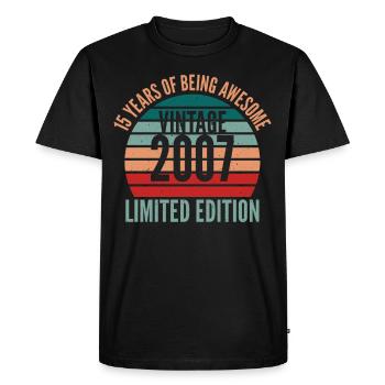 15 Years Owesome Vintage 2007 Limited Edition - Men's Premium Organic T-Shirt - black - Front - Nico (187cm)