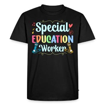 Travailleurs de l’enfance en difficulté Enseignants de l’enfance en difficulté - T-shirt Premium bio Homme - noir - Devant - Nico (187cm)
