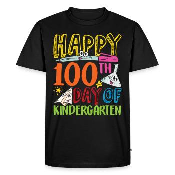 Happy 100 days in kindergarten 100 days - Men's Premium Organic T-Shirt - black - Front - Nico (187cm)