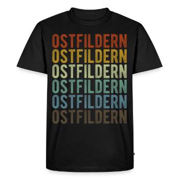 Ostfildern City Retro Vintage - Men's Premium Organic T-Shirt - black - Front - Nico (187cm)