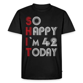 42 ans - T-shirt Premium bio Homme - noir - Devant - Nico (187cm)