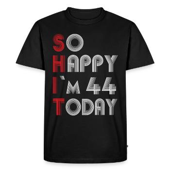 44th birthday - Men's Premium Organic T-Shirt - black - Front - Nico (187cm)