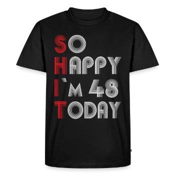 48 birthday - Men's Premium Organic T-Shirt - black - Front - Nico (187cm)