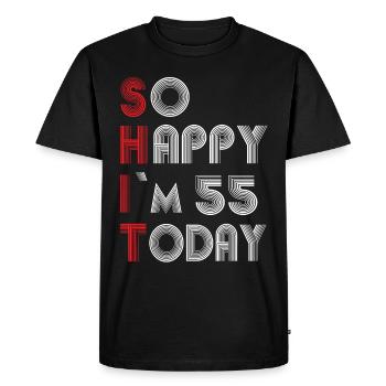55th birthday - Men's Premium Organic T-Shirt - black - Front - Nico (187cm)