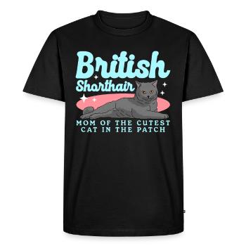 British Shorthair Mom Cat Mom Cats Cadeau - T-shirt Premium bio Homme - noir - Devant - Nico (187cm)
