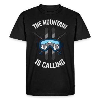 Après Ski Mountains Skiing The Mountain is calling - Men's Premium Organic T-Shirt - black - Front - Nico (187cm)