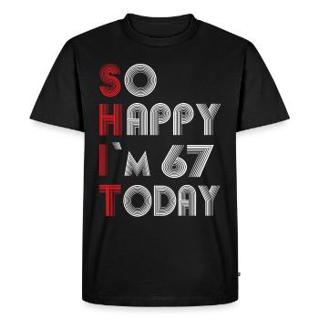 67 ans - T-shirt Premium bio Homme - noir - Devant - Nico (187cm)