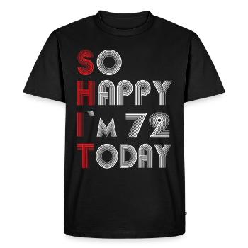 72 ans - T-shirt Premium bio Homme - noir - Devant - Nico (187cm)