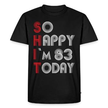 83 ans - T-shirt Premium bio Homme - noir - Devant - Nico (187cm)