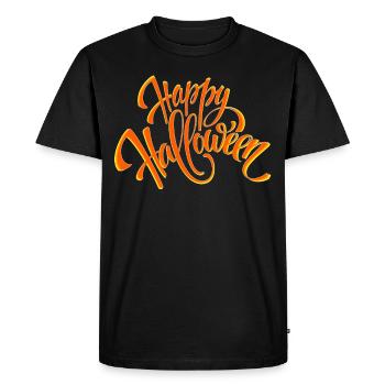 JOYEUX LETTRAGE D’HALLOWEEN - T-shirt Premium bio Homme - noir - Devant - Nico (187cm)