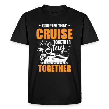 Les couples voyageant ensemble restent ensemble - T-shirt Premium bio Homme - noir - Devant - Nico (187cm)