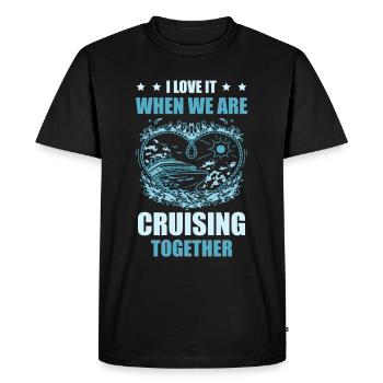 J’adore quand on part en croisière ensemble - T-shirt Premium bio Homme - noir - Devant - Nico (187cm)