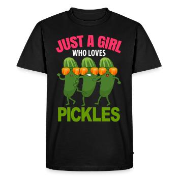 Dancing Cucumber Girl Dabbing Cucumber Légumes - T-shirt Premium bio Homme - noir - Devant - Nico (187cm)