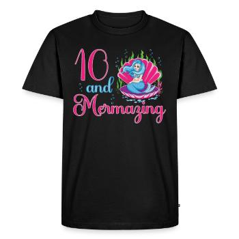Mermaid 10th birthday mermazing 10 years old - Men's Premium Organic T-Shirt - black - Front - Nico (187cm)