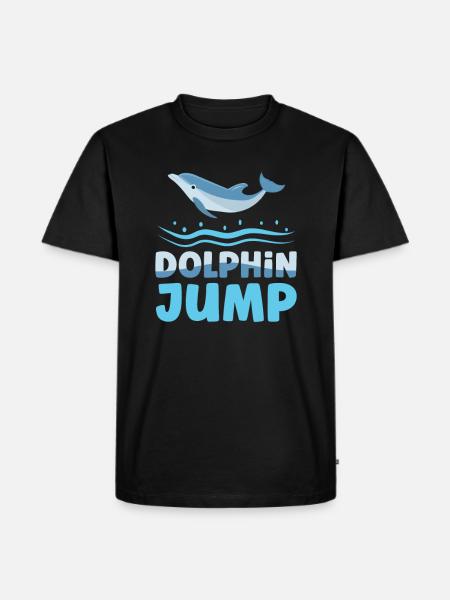 Dolphin Jump Meeresbiologe Wassertier - Männer Premium Bio T-Shirt - Schwarz