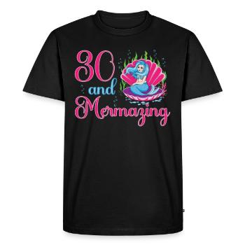 Mermaid 30th birthday mermazing 30 years old - Men's Premium Organic T-Shirt - black - Front - Nico (187cm)