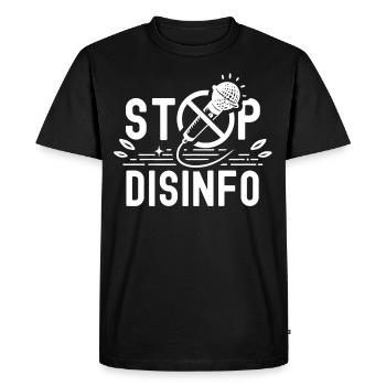 Disinfo Stop Press Freedom Press Law - Men's Premium Organic T-Shirt - black - Front - Nico (187cm)