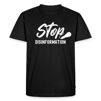 Stop disinformation Press freedom Journalism - Men's Premium Organic T-Shirt - black - Front - Nico (187cm)