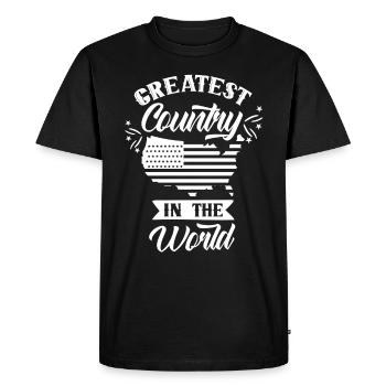Le plus grand pays du monde Amérique États-Unis États-Unis - T-shirt Premium bio Homme - noir - Devant - Nico (187cm)