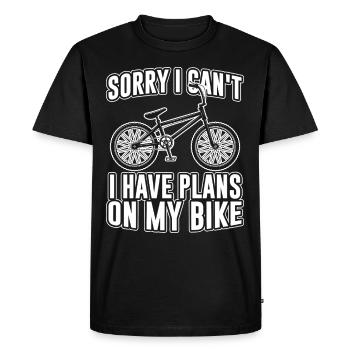 Je ne peux pas J’ai des plans sur mon vélo - T-shirt Premium bio Homme - noir - Devant - Nico (187cm)