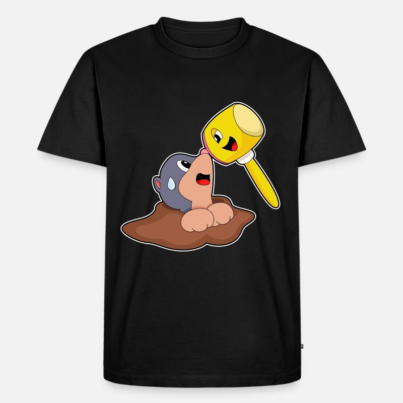Maulwurf Hammer - Männer Premium Bio T-Shirt - Schwarz