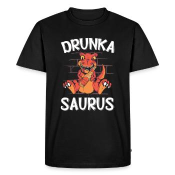 Drunkasaurus Dinosaur Beer Tyrannosaurus Rex - Men's Premium Organic T-Shirt - black - Front - Nico (187cm)
