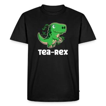 Tea-rex Dinosaure Paléontologie Tyrannosaure - T-shirt Premium bio Homme - noir - Devant - Nico (187cm)