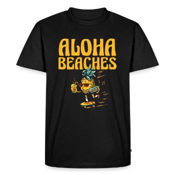 Aloha Plages Amateurs d’ananas Fruits tropicaux - T-shirt Premium bio Homme - noir - Devant - Nico (187cm)