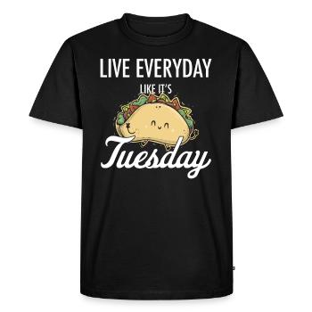 Taco Mexican Food Mexique Tortilla Burrito - T-shirt Premium bio Homme - noir - Devant - Nico (187cm)