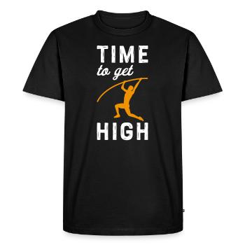 Pole vault High jump Athletics Decathlon - Men's Premium Organic T-Shirt - black - Front - Nico (187cm)