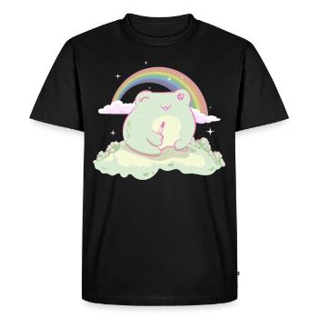 Coquette Esthétique Rose Kawaii Frog Centre-ville - T-shirt Premium bio Homme - noir - Devant - Nico (187cm)