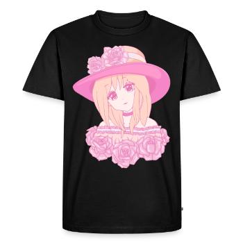 Coquette Esthétique Rose Anime Girl Centre-ville - T-shirt Premium bio Homme - noir - Devant - Nico (187cm)