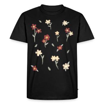 Coquette Aesthetic Pink Watercolor Flowers - Men's Premium Organic T-Shirt - black - Front - Nico (187cm)