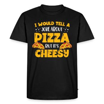 You don't pepper me Pepperoni Italian Pie - Men's Premium Organic T-Shirt - black - Front - Nico (187cm)