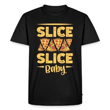 Slice Slice Baby Gourmet Italian Pie Cheese - Men's Premium Organic T-Shirt - black - Front - Nico (187cm)