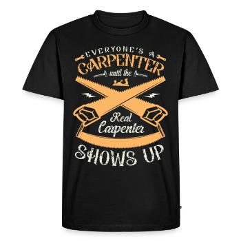 Tout le monde est une profession de charpentier - T-shirt Premium bio Homme - noir - Devant - Nico (187cm)