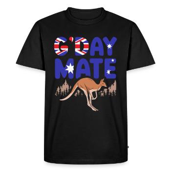 G-day Mate Australie Drapeau Faune Animal Kangourou - T-shirt Premium bio Homme - noir - Devant - Nico (187cm)