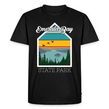 Lake Tahoe Emerald Bay Nevada California Staatspa - Men's Premium Organic T-Shirt - black - Front - Nico (187cm)