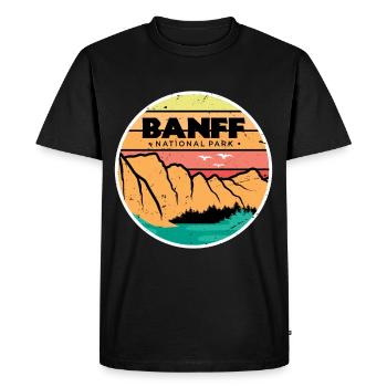 Canada Parc national des Monts-Montagnes de l’Alberta Banff Campin - T-shirt Premium bio Homme - noir - Devant - Nico (187cm)