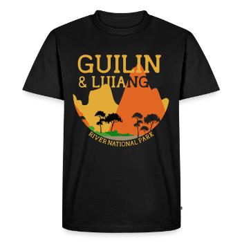 Parc national de la rivière Guilin Lijiang Rivière China Li - T-shirt Premium bio Homme - noir - Devant - Nico (187cm)
