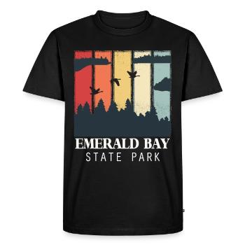 Emerald Bay Nevada Lake Tahoe California Staatspa - Men's Premium Organic T-Shirt - black - Front - Nico (187cm)