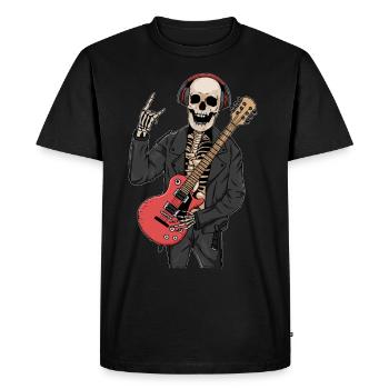 Downtown Girl Aesthetic Skeleton Rock Band - T-shirt Premium bio Homme - noir - Devant - Nico (187cm)