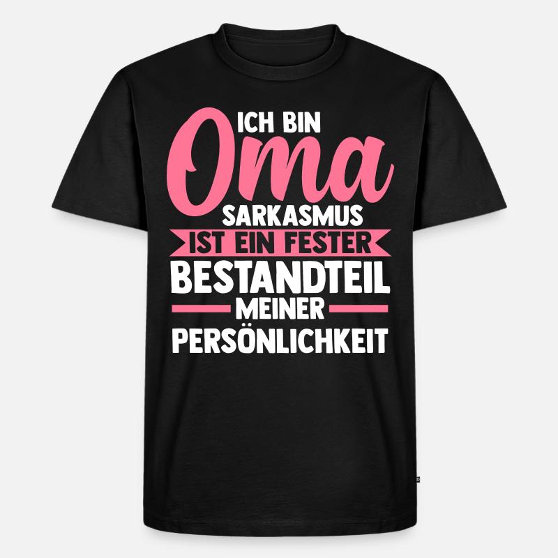 Großmutter Großmama Omi Oma - Männer Premium Bio T-Shirt - Schwarz