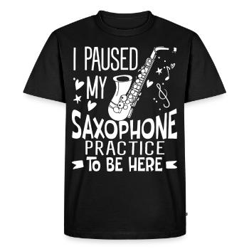 Saxophone player Saxophonist Saxophone - Men's Premium Organic T-Shirt - black - Front - Nico (187cm)