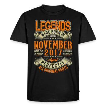 Légende d’anniversaire de novembre 2017 - T-shirt Premium bio Homme - noir - Devant - Nico (187cm)
