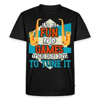 Saxophoniste Saxophoniste Saxophoniste - T-shirt Premium bio Homme - noir - Devant - Nico (187cm)